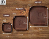 Father's Day Mens Gift Custom Coin Watch Holder Leather Tray