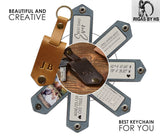 Personalized Custom Engraved Leather Photo Key Chain