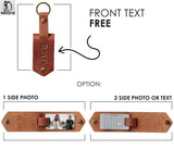 Personalized Custom Engraved Leather Photo Key Chain