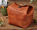 Women Anniversary Gift Leather Custom Cosmetic Dopp Kit