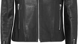 Samianti Geninue Leather Black Women Designer Moto Biker Leather Jacket for Women