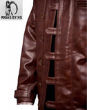 Mens Tom Hardy Dark Knight Rises Military Real Leather Bane Coat