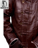 Mens Tom Hardy Dark Knight Rises Military Real Leather Bane Coat