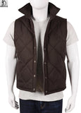 YELLOWSTONE John Dutton Kevin Costner Brown Quilted Vest