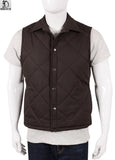 YELLOWSTONE John Dutton Kevin Costner Brown Quilted Vest