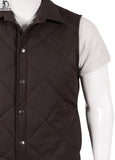 YELLOWSTONE John Dutton Kevin Costner Brown Quilted Vest