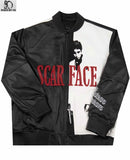 Scarface Tony Montana Black & White Leather Bomber Jacket