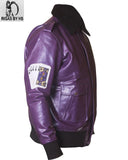 BATMAN HENCHMAN JOKER Goon Purple Leather Bomber Jacket