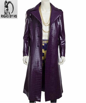 SUICIDE SQUAD Jared Leto JOKER Leather Purple Coat