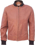 Troy Black and Tan Bomber Designer Genuine Leather Jacket Men Big and Tall