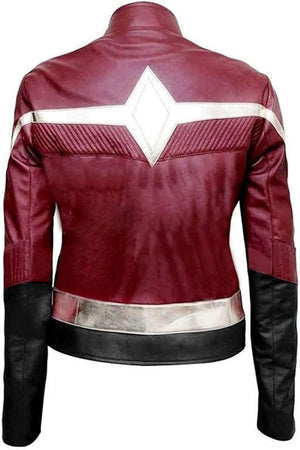 Superhero Wonder Girl Gal Gadot Marron and Black Faux Leather Jacket for Women
