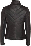 Nyx Black Quilted Classic Designer Real Leather Jacket Women Missy Plus Size
