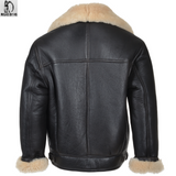 B3 RAF Aviator Pilot Flying Bomber Real Fur Shearling Sheepskin Leather Jacket