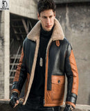 B3 Thickened Shearling Bomber Air Force Flight Leather Jacket