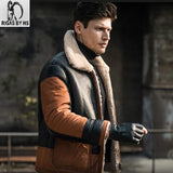 B3 Thickened Shearling Bomber Air Force Flight Leather Jacket