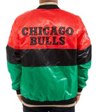 75th Anniversary Chicago Bulls Color Block Satin Jacket