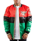 75th Anniversary Chicago Bulls Color Block Satin Jacket