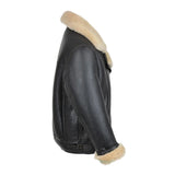 B3 RAF Aviator Pilot Flying Bomber Real Fur Shearling Sheepskin Leather Jacket