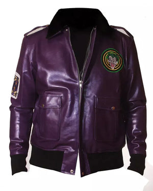 Batman Henchman Joker Goon Purple Leather Bomber Jacket