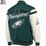 G-III Sports by Carl Banks Midnight Green Philadelphia Eagles Victory Formation Commemorative Full-Snap Varsity Jacket