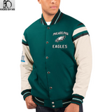 G-III Sports by Carl Banks Midnight Green Philadelphia Eagles Victory Formation Commemorative Full-Snap Varsity Jacket