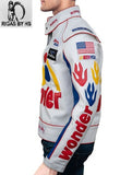 Men's Ricky Bobby Talladega Nights Wonder Bread White Racing Leather Jacket